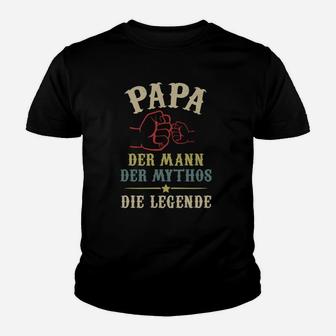 Papa Mann Mythos Legende Kinder Tshirt, Schwarz für Väter - Seseable