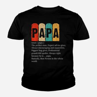 Papa Noun Funny Family Matching Dad Definition Father's Day Youth T-shirt | Crazezy