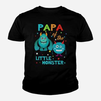 Papa Of The Little Monster Birthday Monster Youth T-shirt | Crazezy CA