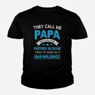 Papa Partner In Crime Youth T-shirt | Crazezy CA