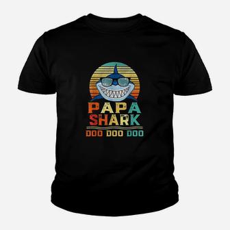 Papa Shark Doo Doo Matching Family Shark Birthday Gifts Youth T-shirt | Crazezy CA