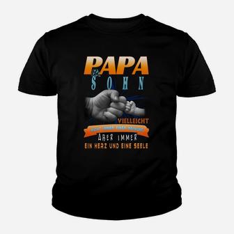 Papa und Sohn Partnerlook Kinder Tshirt, Herz und Seele Design - Seseable