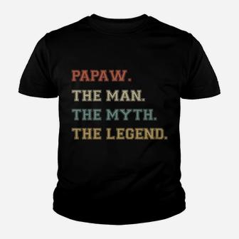 Papaw Man Myth Legend Funny Varsity Personalized Names Sweatshirt Youth T-shirt | Crazezy