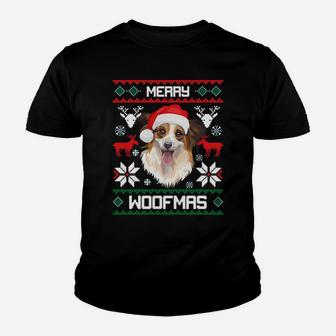 Papillon Merry Woofmas Gift For Christmas Dog Xmas X-Mas Sweatshirt Youth T-shirt | Crazezy