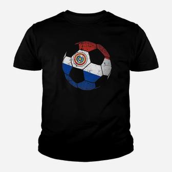 Paraguay Soccer Ball Flag Jersey Paraguay Football Youth T-shirt - Thegiftio UK
