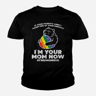 Parents Accepting Im Your Mom Now Bear Hug Lgbtq Gay Pride Youth T-shirt | Crazezy DE