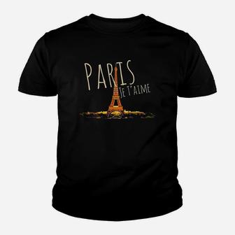 Paris Je T'aime France Eiffel Tower Youth T-shirt | Crazezy AU
