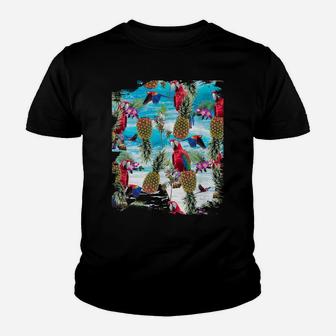 Parrot Pineapple, Palm Flower, Beach Youth T-shirt | Crazezy AU