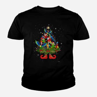 Parrots Christmas Tree Lights Funny Santa Hat Lover Youth T-shirt | Crazezy DE