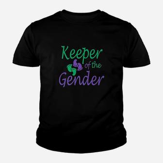Party Gender Reveal Purple And Green Keeper Of The Gender Youth T-shirt | Crazezy CA