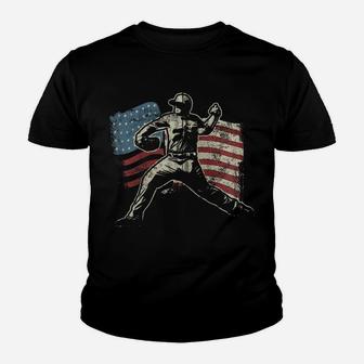 Patriotic American Flag Baseball Design, Baseball Design Zip Hoodie Youth T-shirt | Crazezy