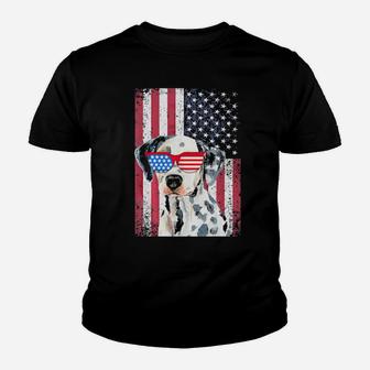 Patriotic Dalmatian 4Th Of July Sunglasses Usa American Flag Youth T-shirt - Monsterry