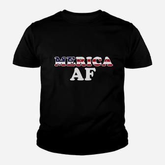 Patriotic Usa American Flag Merica Grunt Support Graphic Youth T-shirt | Crazezy