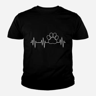 Paw Print Heartbeat For Dog Lovers Youth T-shirt | Crazezy AU
