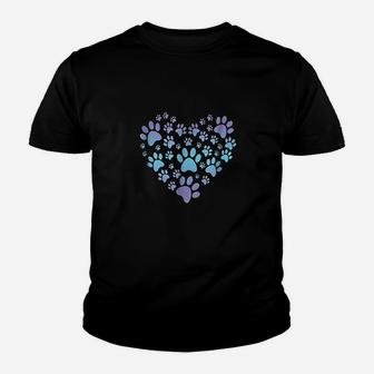 Paw Print Heartbeat Love Dogs Youth T-shirt | Crazezy CA