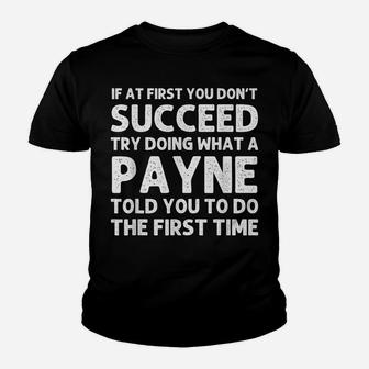 Payne Funny Surname Family Tree Birthday Reunion Idea Youth T-shirt | Crazezy UK