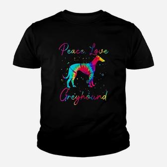 Peace Love Greyhound Funny Dog Lover Gift Youth T-shirt | Crazezy DE