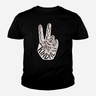 Peace Love Kindness Joy Youth T-shirt | Crazezy DE