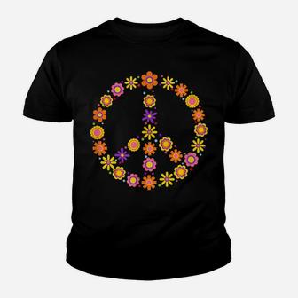 Peace Sign Flower Hippie Costume 60S 70S Youth T-shirt | Crazezy