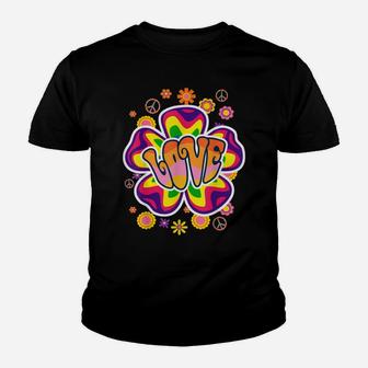 Peace Sign Flower Love Hippie Costume 60S 70S Youth T-shirt | Crazezy UK
