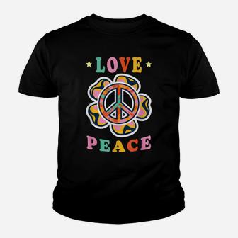 Peace Sign Flower Love Peace Hippie Costume 60S 70S Youth T-shirt | Crazezy CA
