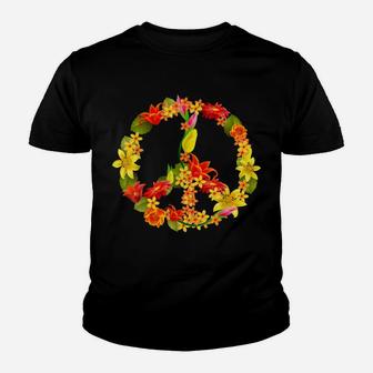 Peace Sign Flowers | Cool Ladies Flower Signage T-Shirt Gift Youth T-shirt | Crazezy