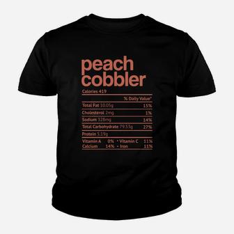 Peach Cobbler Nutrition Fact Funny Thanksgiving Christmas Youth T-shirt | Crazezy AU