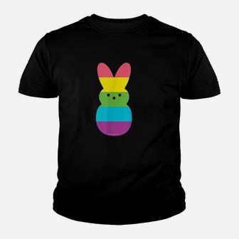 Peeps Rainbow Striped Bunny Peep Youth T-shirt | Crazezy UK