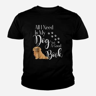 Pekingese I Love My Dog Reading Book Lover Youth T-shirt | Crazezy