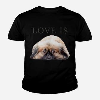 Pekingese Shirt Dog Mom Dad Pekinese Clothes Love Pet Tee Youth T-shirt | Crazezy