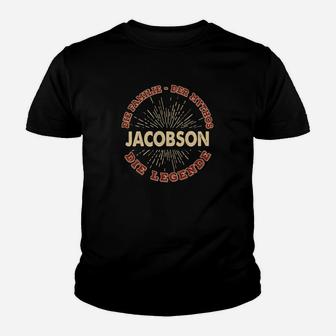 Personalisiertes Legends Kinder Tshirt mit Nachname Jacobson, Unikat Familien Tee - Seseable
