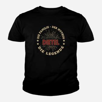 Personalisiertes Schwarzes Kinder Tshirt 'Die Familie – Der Mythos – Die Legende' - Seseable