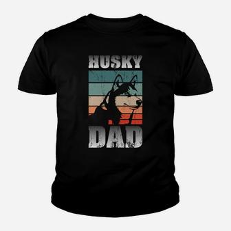 Pet Owner Men Husky Dad Fathers Day Dog Animal Retro Husky Youth T-shirt | Crazezy