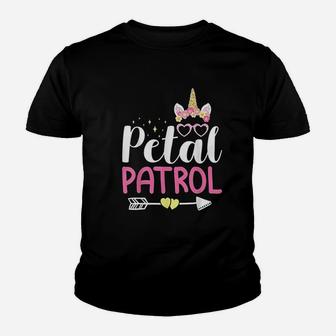 Petal Patrol Flowers Unicorn Youth T-shirt | Crazezy CA