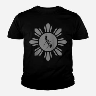 Philippine Sun With Philippine Map Raglan Baseball Tee Youth T-shirt | Crazezy