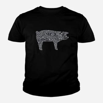 Pig Livestock Show Mandala Youth T-shirt | Crazezy