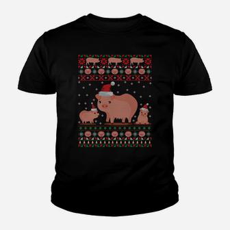 Pig Ugly Christmas Sweatshirt Happy Holiday Farm Animal Xmas Youth T-shirt | Crazezy