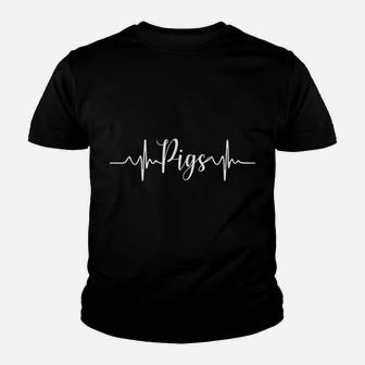 Pigs, Pig Heartbeats Shirt, Pig Gifts, Gift For Pigs Lovers Youth T-shirt | Crazezy