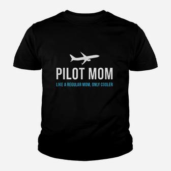 Pilot Mom Cute Airplane Youth T-shirt | Crazezy