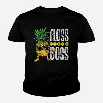 Pineapple Sunglasses Floss Like A Boss Aloha Beaches Youth T-shirt - Thegiftio