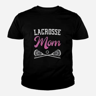 Pink Lacrosse Mom Lax Sticks Gift For Sons Game Day Youth T-shirt | Crazezy UK