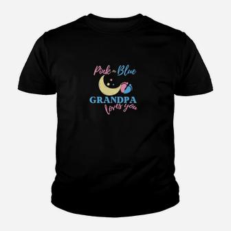 Pink Or Blue Grandpa Loves You Gender Reveal For Grandfather Youth T-shirt - Monsterry DE