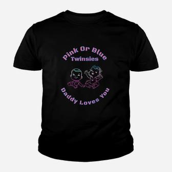Pink Or Blue Twins Gender Youth T-shirt | Crazezy