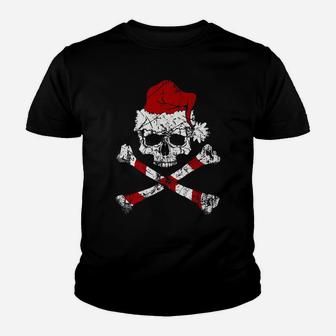Pirate Christmas Jolly Roger Santa Hat Youth T-shirt | Crazezy DE