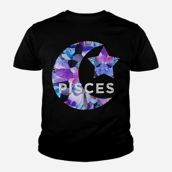 Pisces Gifts Zodiac Birthday Astrology Star Moon Sun Sign Youth T-shirt | Crazezy