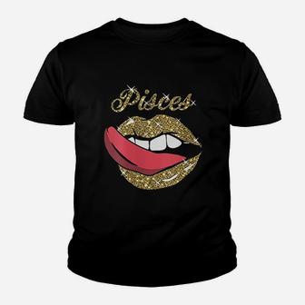 Pisces Lips Tongue Youth T-shirt | Crazezy DE