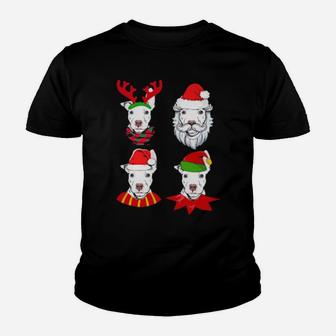 Pit Bull Cute Reindeer Santa Elf Youth T-shirt - Monsterry