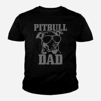 Pitbull Dad Funny Dog Pitbull Sunglasses Fathers Day Pitbull Youth T-shirt | Crazezy AU