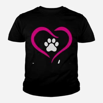 Pitbull Grandma Love Dog Paw Print Cool Animal Lover Gifts Youth T-shirt | Crazezy DE