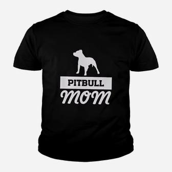 Pitbull Mom Off Shoulder Dog Mom Flowy Top Cute Mom Gifts Youth T-shirt | Crazezy
